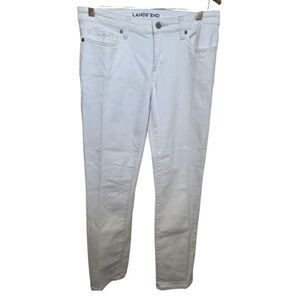 Lands' End Women's Crisp White Lands End Not-Too-Low Rise Slim Leg Jeans Size 8